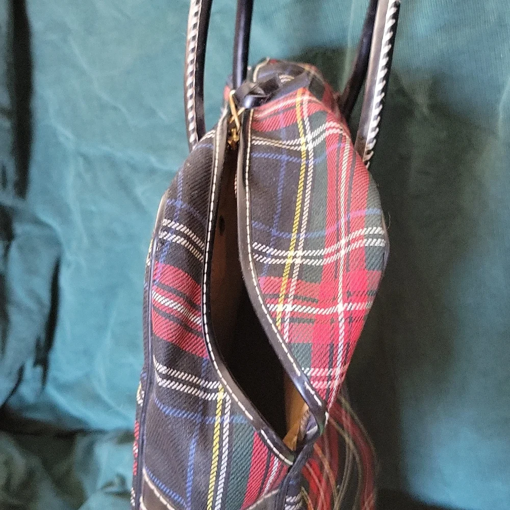 Vintage 60's Red & Black Plaid Structured Luggage Travel Bag Groovy